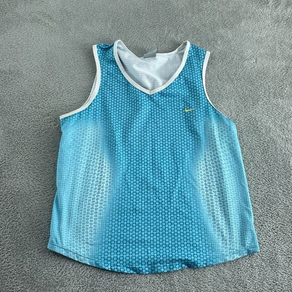 Nike Dri-Fit Womens Blue Sleeveless Mesh Tank Top M 5520 - Picture 1 of 8